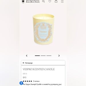 NEW - Vespro Scented Candle by Santa Maria Novella